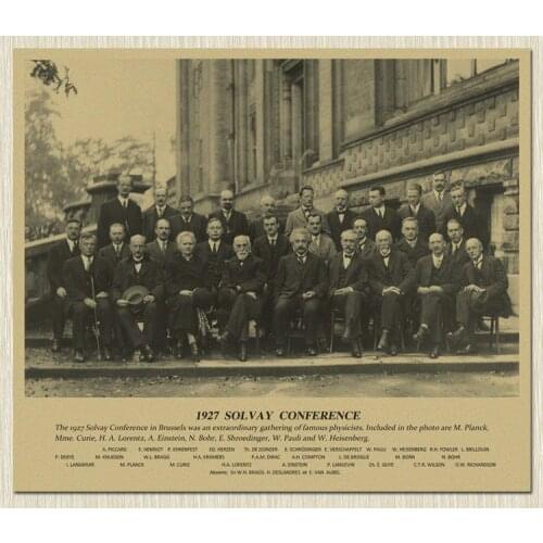 The Geneva Meeting Great Scientists Group Photo Memory Classic Vintage Poster Canvas Painting Diy Art Home Bar Posters Decor