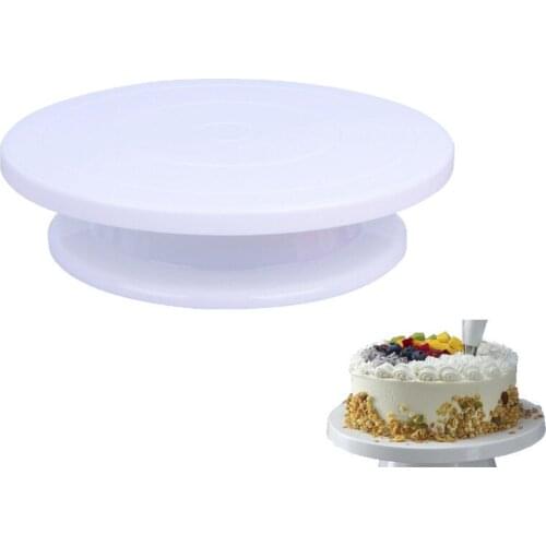 Creative Non-Slip Plastic Cake Rotary Table DIY Cake Stand Turntable Rotating Cake Decorating Tray Kitchen Baking Pastry Tools