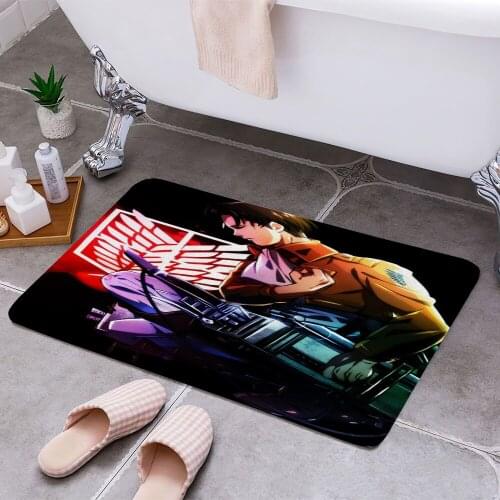 Levi Attack on Titan Anime Anti-slip Doormat Vacuuming Water Absorbing Kitchen Bedroon Bath Floor Mats Home Entrance Home Decora