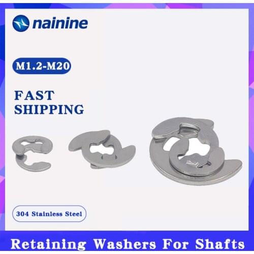 [M1.2-M15] Retaining Ring 304 Stainless Steel Circlip Sack Retainer E E-type Split Washers GB896 DIN6799