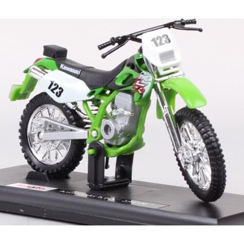 Boys 1:18 Scale Maisto Kawasaki KLX250SR #123 Enduro Bike Sport Dirt Diecast Motorcycle Toy Models Vehicle Off Road Moto Racing