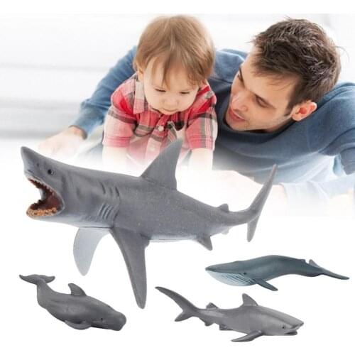 Mini marine life model blue whale great white shark ornaments early education whale hand-made cognitive F9B8