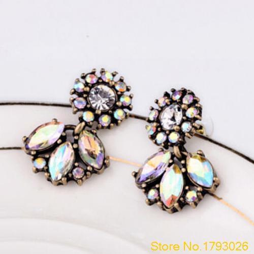 Fashion Jewelry Bohemian Resin Crystal Flower Cute Ear Studs Earrings For Women 4TDC