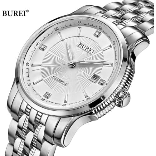 BUREI Brand Automatic Business Watch Man Luxury Waterproof Fashion Calendar Dress Mechanical Wristwatches Relogio Masculino 2021