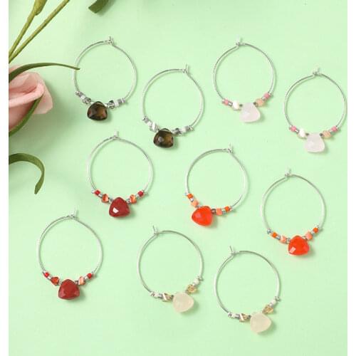Jewelry wome Direct Selling Round Hollow Earrings 925 Silver Womens Fashion Hoop Earrings 925 Silver semi-precious ston Earrings