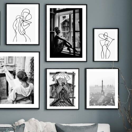 Paris Woman Read Money Shop Window Model Wall Art Canvas Painting Nordic Posters And Prints Wall Pictures For Living Room Decor