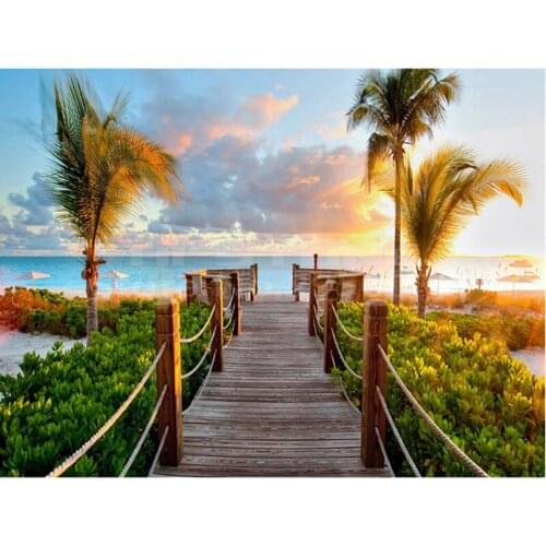 Sea scenery tree landscape new 2018 DIY Crystal full drill square 5D diamond painting cross stitch kit mosaic round rhinestone