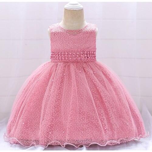 Toddler Baby Sequin Bow Girl Dress White Birthday Dress for 1 Year Baby Girl Princess Dresses Childrens Bridesmaid Baptism Dress