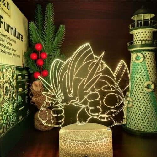 Pokemon Mega Swampert Lampara Led Anime Figure 3D Night Light Home Decoration Lighting Pocket Monster Pikachu Neon Lights Gifts