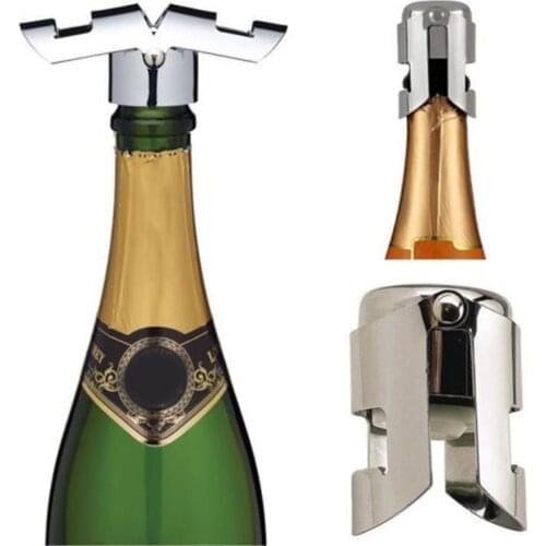 Stainless Steel Champagne Stopper Sparkling Wine Bottle Plug Sealer Cork Pourer