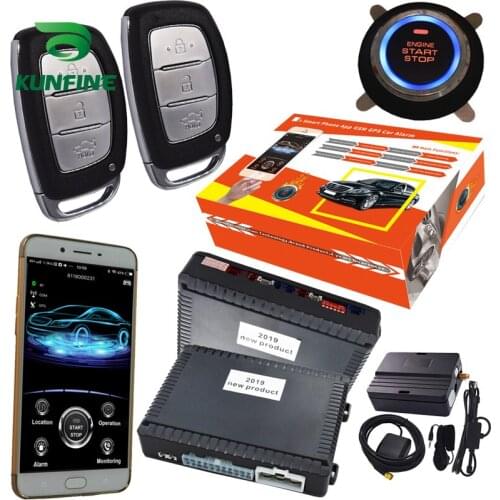 GPS Car Alarm System Push Button Start Passive Keyless Entry Remote Car Engine Start Stop Supporte Android and ios System 688QY