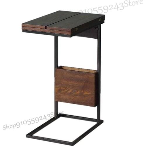 Nordic Sofa Corner Table Folding Modern Minimalist Light Luxury Wrought Iron Living Room European-style Coffee Table Corner Tabl