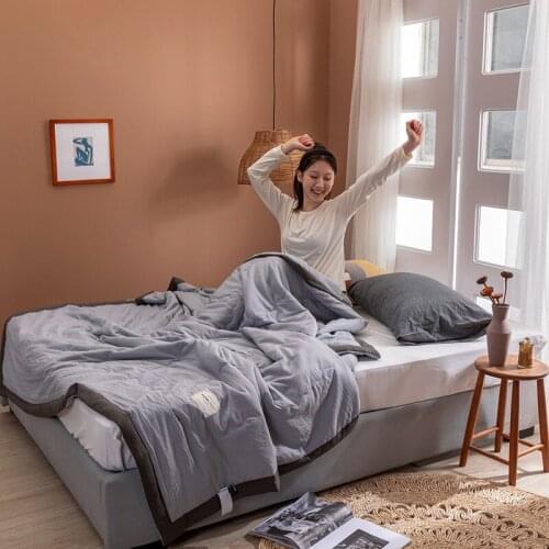 2021 New Solid color Pink White Summer quilted bedspreads Blanket Comforter Bed Cover Quilting