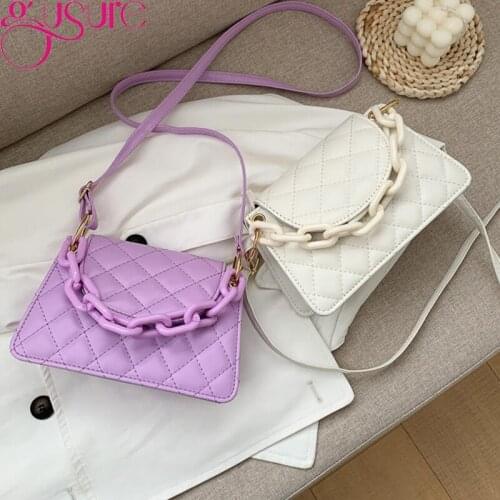 Gusure Women Luxury Shoulder Bag PU Leather Female Flap Crossbody Bags Famous Designer Vintage Ladies Messenger Pocket Bolsos