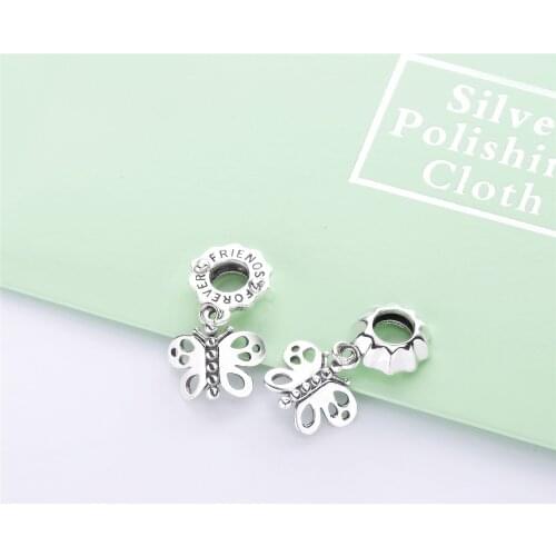 Ajax 925 Sterling Silver Women Butterfly Pendant Charms Fit Necklace Chain Multi Bracelet Female Luxury Brand Jewelry