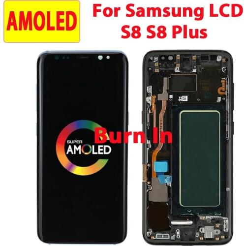 Original Have Burn For Samsung Galaxy S8 G950F G950U LCD With Frame Touch Screen S8 Plus G955F G955U LCD Assembly Replacement