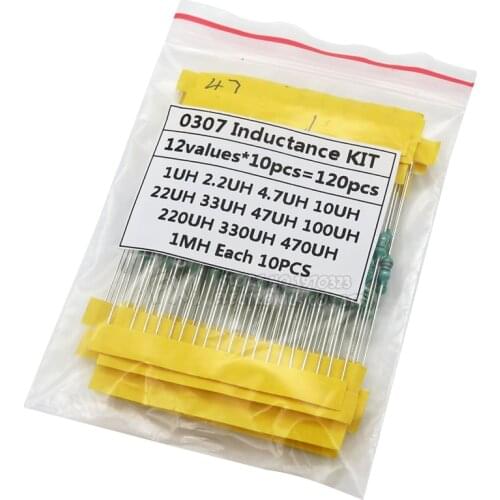 0307 DIP 1/4W 12 Kinds Color Ring inductance Each 10PCS Inductors Assorted Set Kit 1UH 10 22 33 47 100 150 220 330 470 560 1MUH
