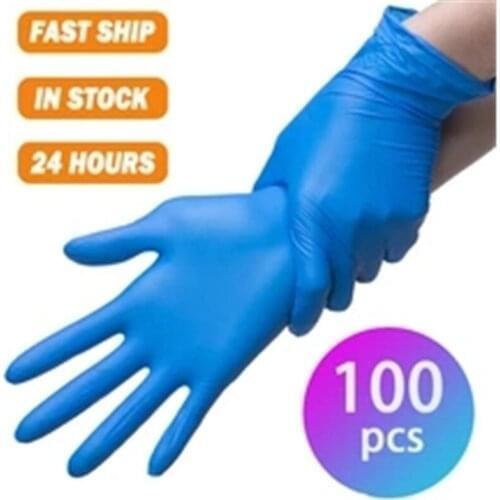 100Pcs Nitrile Gloves Exam Multipurpose Laboratory Oilproof Disposable Tattoo Household Mechanic Anti Slip Latex Free Waterproof