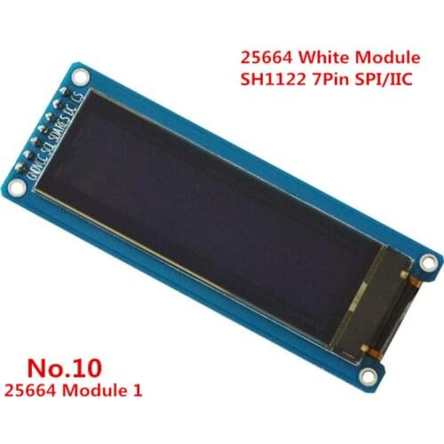 2.08 inch 24PIN 31pins SPI IIC I2C White OLED Display Screen SH1122 Drive IC 256*64 256-level brightness adjustment