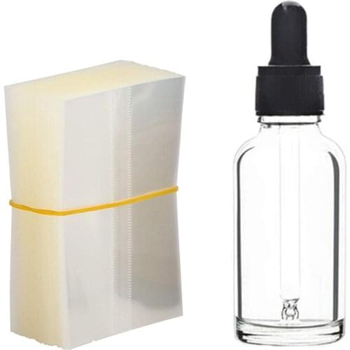 200Pcs Shrink Wrap Film for 30ml Glass Bottle E Liquid Dropper Bottle Heat Shrink Bands shrink seal Free Shipping
