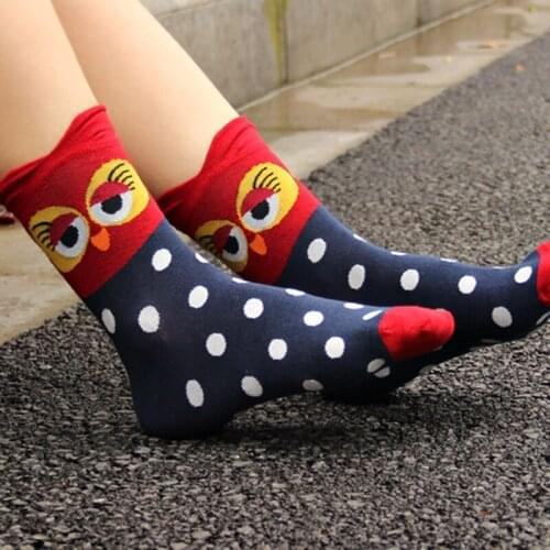 2017 Fashion Unisex Women Men Autumn Spring Winter Warm Animal Print Soft Cotton Cartoon Owl Socks Student Socks