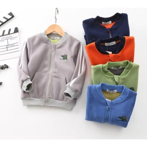 2021 Baby boys and girls casual jacket rocking velvet jacket warm sweatshirt