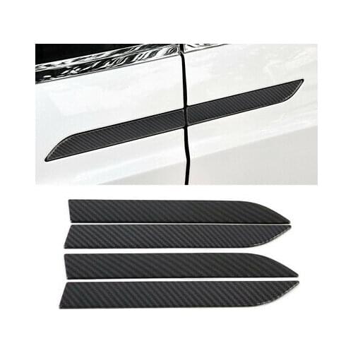 Carbon Fiber Look Side Door Handle Stripe Cover 4pcs For Tesla Model X 2016-2019