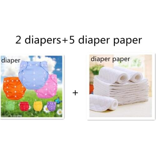 Promotion! 2 diapers+5diaper paper, Baby Diapers/Children Reusable Underwear/Breathable Diaper Cover/Cotton Training Pants