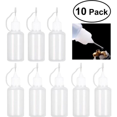 10Pcs 30ml Needle Tip Bottle Applicator DIY Quilling Tool Precision Bottle DIY Translucent Long Needle Tube Empty Plastic Bottle