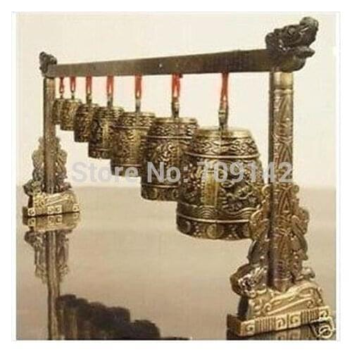 Buddhist old copper Charming Chinese Musical Instrument Bronze Dragon Bell Antique Silver Hook wholesale art