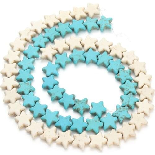 Approx.24pcs/pack 1.5cm*1.5cm Loose Spacer Star Seed Beads Blue White Created Beads Jewelry Making Stones DIY F1276
