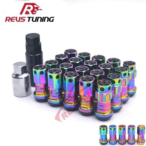 Black Cap 44mm Steel M12 1.5 1.25 Steel Racing Race Car Rim Tuner Wheel Lock Nuts Lug Nuts For Toyota Honda Mazda Subaru Nissan