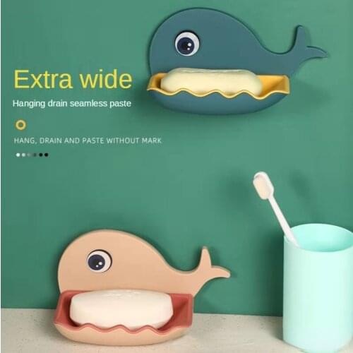 Whale Shape Paste Without Trace No Need To Perforate Soap Holder Bathroom Drain Soap Dish Toilet Soap Holder Wall-mounted Shelf
