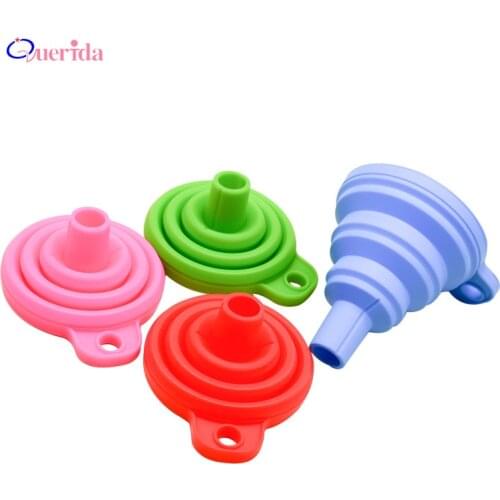 1pcs Mini Silicone Folding Funnels Kitchen Wine Portable Hung Household Test Dispenser Funnel Liquid Dispensing Cooking Tools