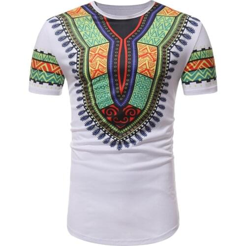 Mens Hipster African Tribal Dashiki T Shirt Summer Short Sleeve Men African Clothes Streetwear Casual African Tee Shirt Homme