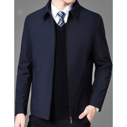 Mens Clothing 2021 Fashion Long Sleeve Coat Men Mens Jackets and Coats Turn Down Collar Men Winter Jacket Zipper Side Pocket