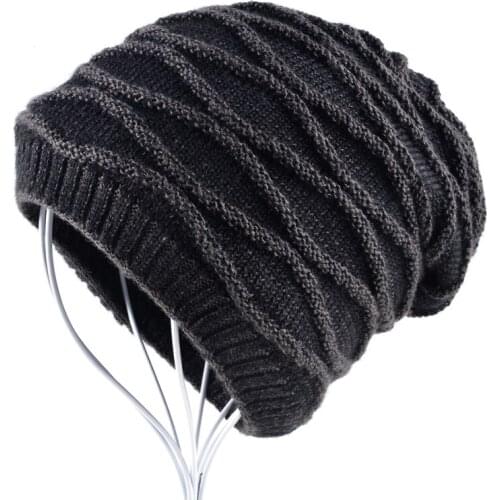 Mens Winter Hats for women knitted wool gorro Womens beanie hats for men beanies Stacked hip hop cap Water ripples bonnet