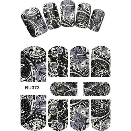 UPRETTEGO NAIL ART BEAUTY WATER DECAL SLIDER NAIL STICKER TROPICAL WINTER BLOSSOM WHITE LILY TURTLE BAMBOO RU373-378