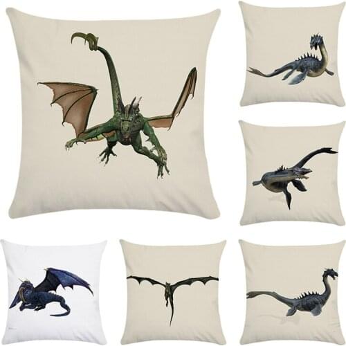Cushion Cover dinosaur Printed Polyester&Cotton Decorative Pillow Cases Cover Home Sofa Pillowcase 1PCS/Lot CR186