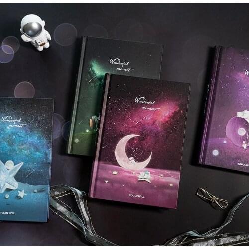 2021 New Stationery Luminous Starry A5 Notebook Color Page Light In Dark Monthly Weekly Planner Agenda Hardcover Book Papelaria