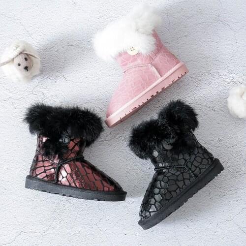 Dolakids New Arrival 2020 Bling Winter Shoes for Girls Plush Toddler Boots Kids Keeping Warm Baby Snow Boots Children Shoes