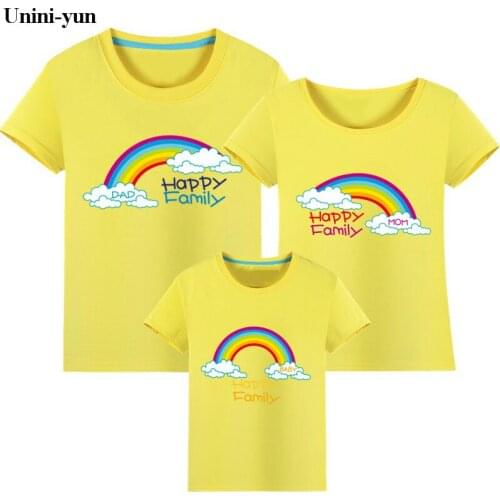 Mother daughter matching clothes the happy family matching clothes family 100%cotton family matching outfits father mother son