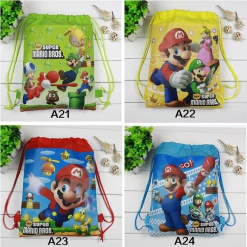 Original Bundle Pocket Storage Bag Non-woven Fabric Shopping Bag super mario Anmie Figure birthday Toys doll for Children