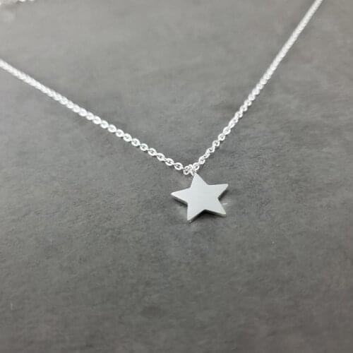 Wholesale 10pcs Mini Star Pendants Necklaces Stainless Steel Jewelry Long Chain Couple Necklace 2020 New Year Gifts