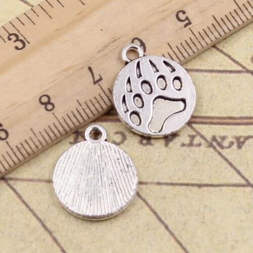15pcs Charms Bear Paw 18x15mm Tibetan Pendants Antique Jewelry Making DIY Handmade Craft For Bracelet Necklace