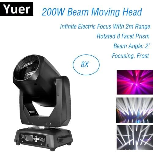 4PCS Lights + 1PCS Flight Case Led 200W Beam/Spot Light DMX512 Moving Head Light DJ /Bar /Show /Stage Light Party Effects Light