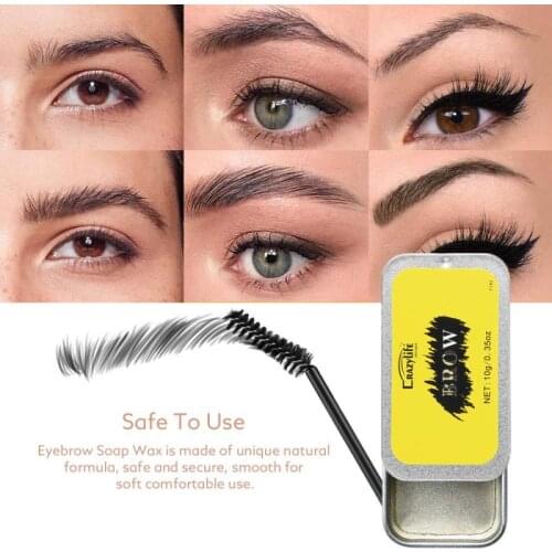 Transparent Eyebrow Soap Wax Fluffy Eyebrow Styling Gel Makeup With Brush Waterproof Long Lasting Brow Soap Cosmetics TSLM1