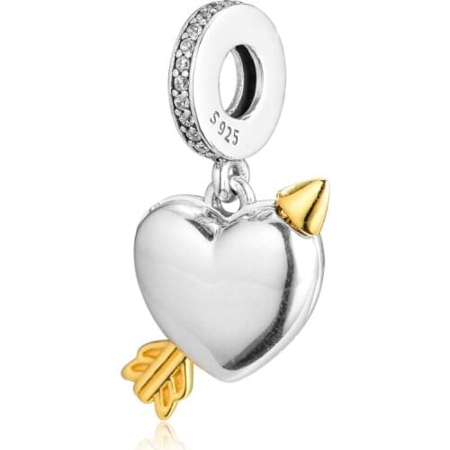 CKK Silver 925 Jewelry Fits Pandora Bracelets Limited Edition Arrow of Love Charm Original Sterling Silver Beads