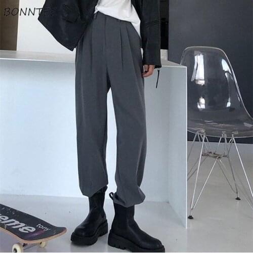 Harem Pants Women Casual Solid Pockets All-match Flat Ulzzang High Waist Korean Style Simple Teenagers Daily Spring Ins Clothing