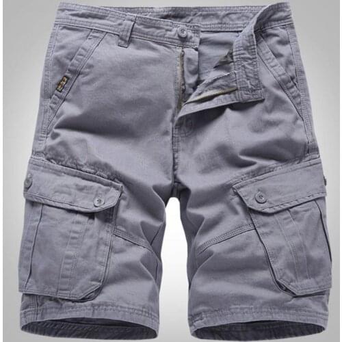 Summer Fashion Cargo Shorts Harem Shorts Multi-pockets Solid Color All-matched Knee-length Shorts Men Pants Outdoor Gym Pants